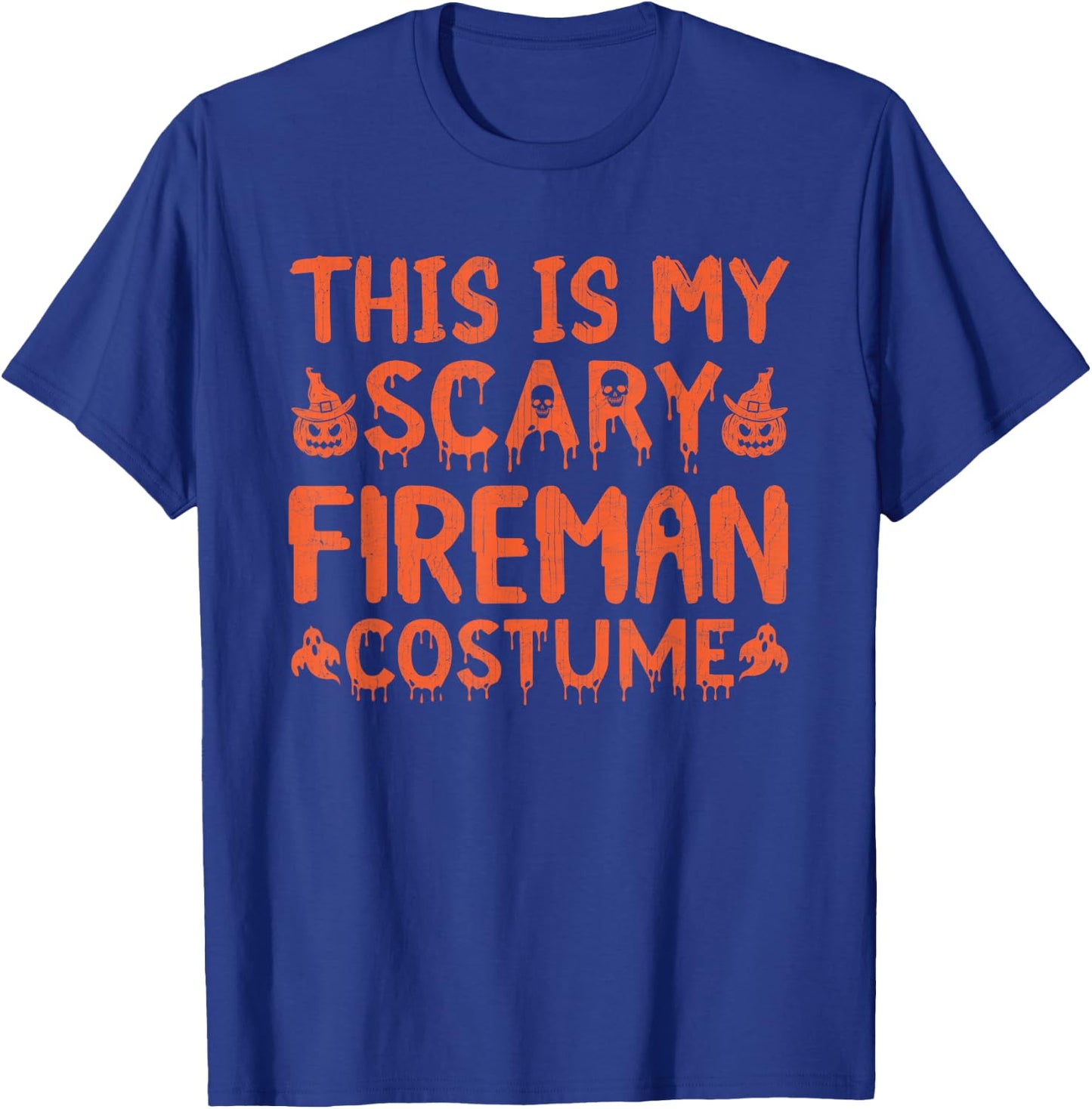 This is My Halloween Costume Funny Fireman Halloween T-Shirt - T-Shirt | Royal
