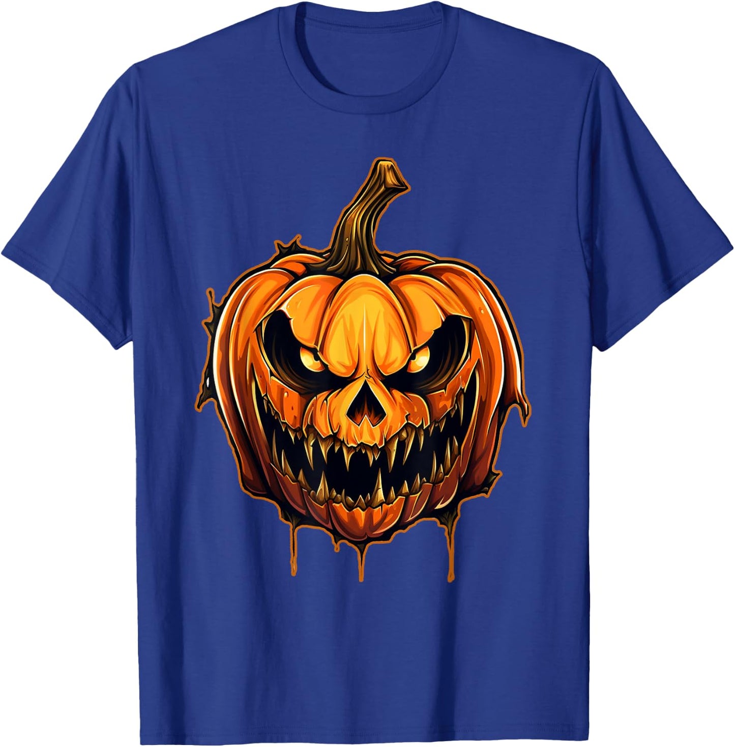 Funny Fall Autumn Halloween Scary Pumpkin lazy Costume T-Shirt - T-Shirt | Royal