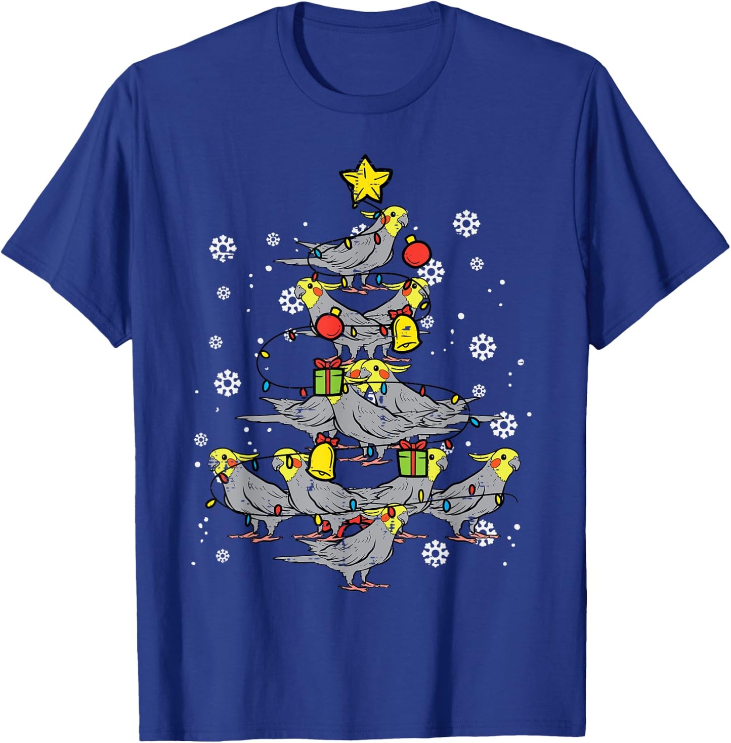 Cockatiel Christmas Tree Bird Cute Xmas Animal Men Women T-Shirt - T-Shirt | Royal