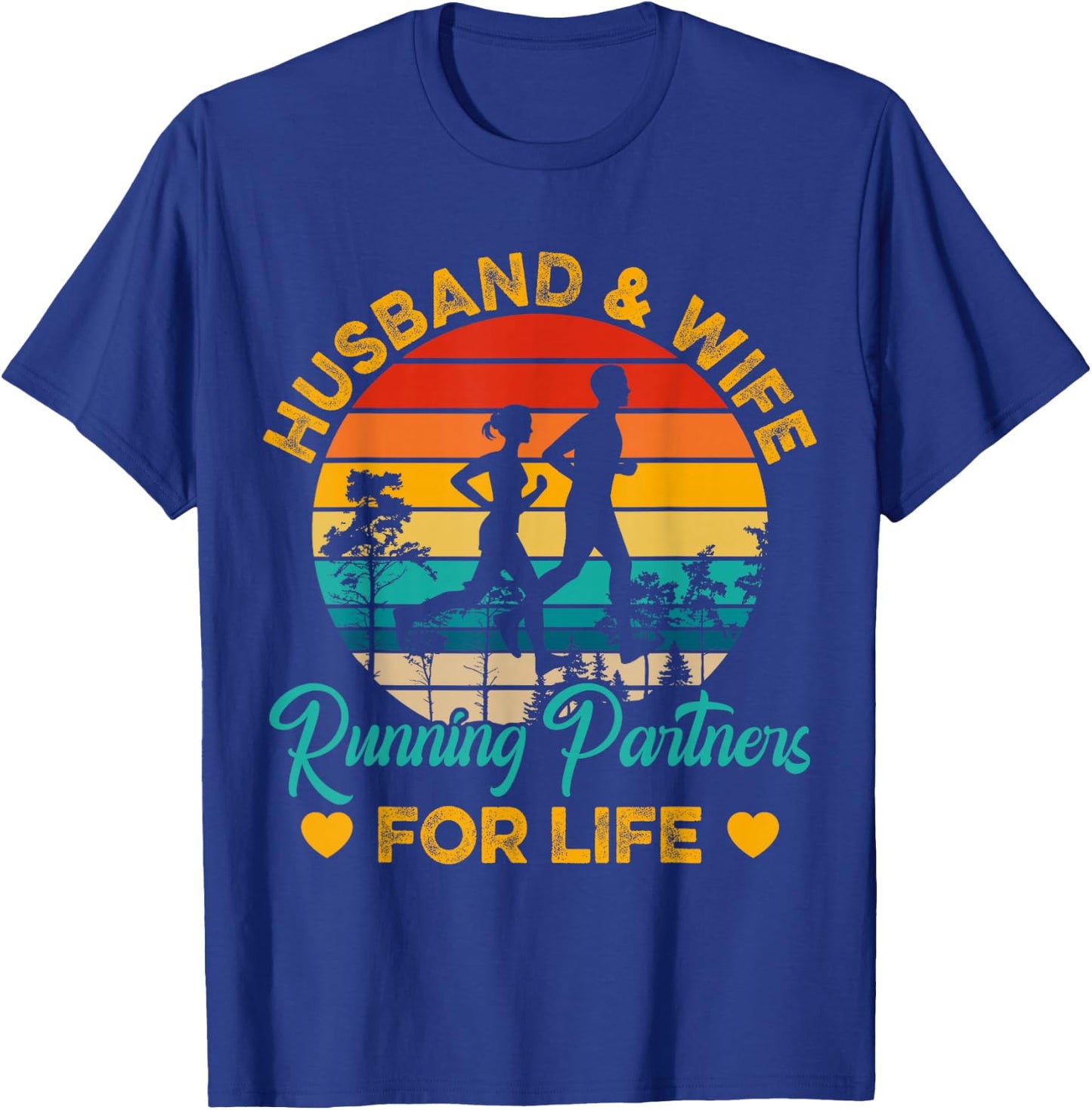 Husband And Wife Running Partners For Life T-Shirt - T-Shirt | Royal