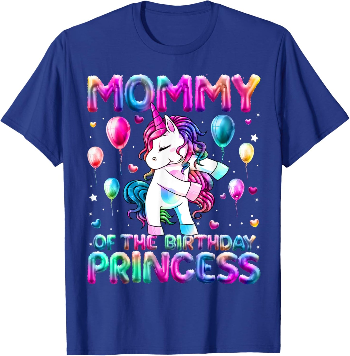 Mommy of the Birthday Princess Girl Flossing Unicorn Mom T-Shirt - T-Shirt | Royal