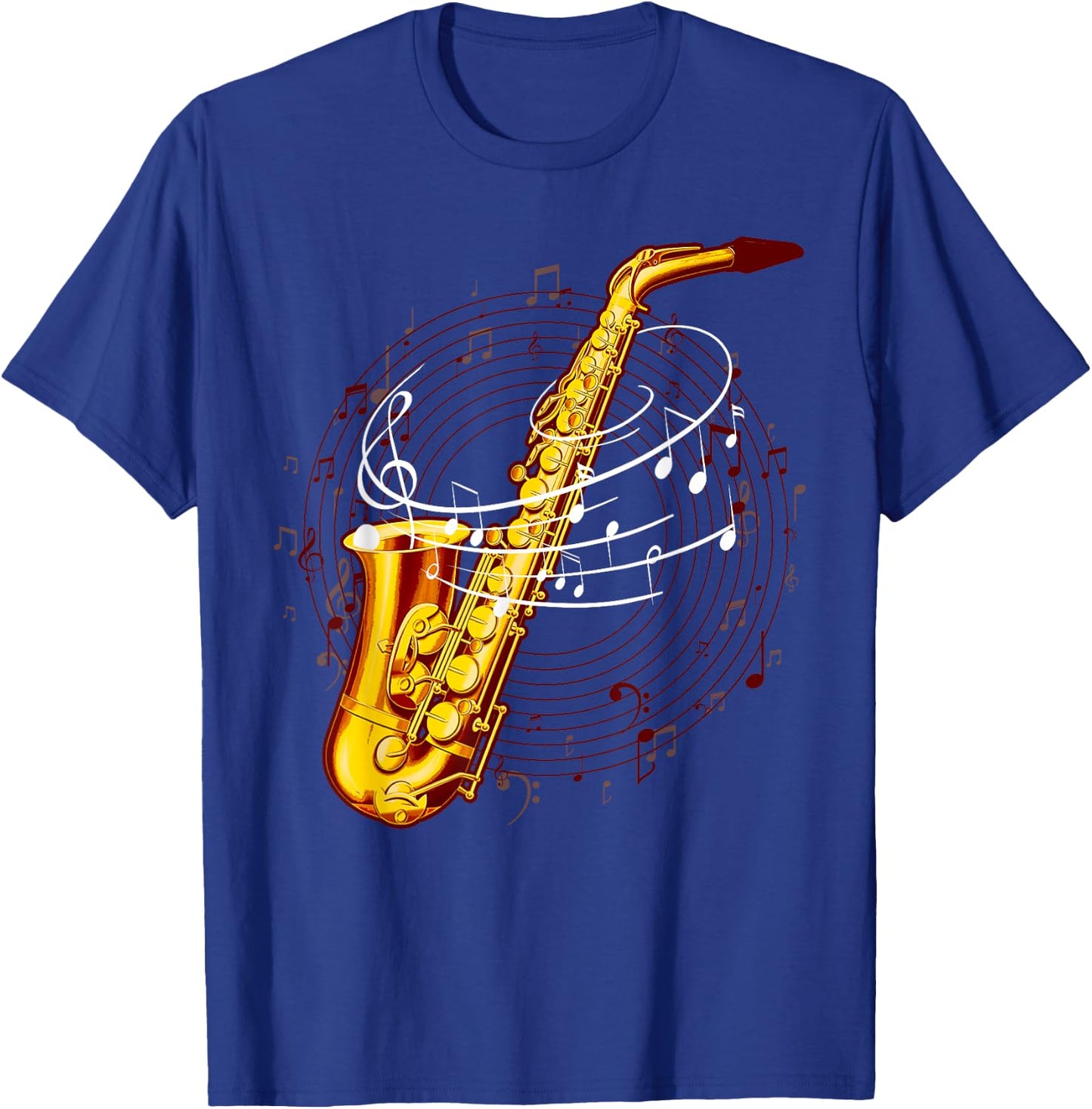 Cool Saxophone Women Jazz Music Notes Musician Sax T-Shirt - T-Shirt | Royal