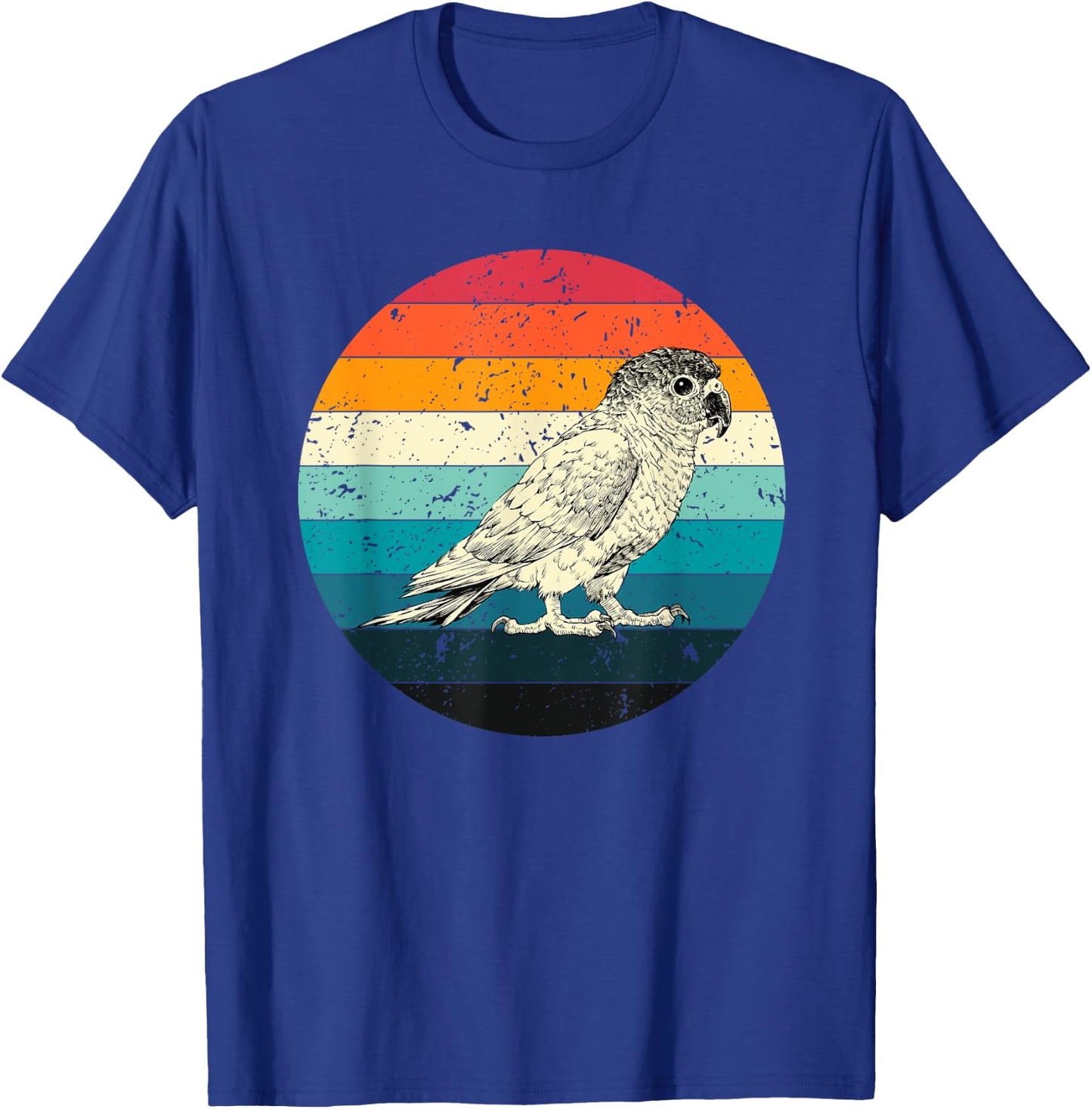 Retro Vintage Green Cheek Conure with Sunglasses Bird Lover T-Shirt - T-Shirt | Royal