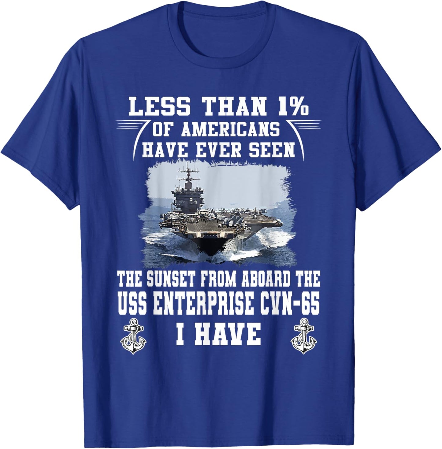 USS Enterprise CVN-65 Aircraft Carrier T-Shirt - T-Shirt | Royal