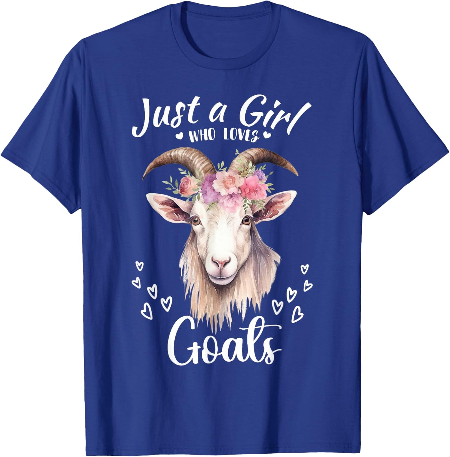 Just a Girl Who Loves Goats Women Girls Who Love Animals T-Shirt - T-Shirt | Royal