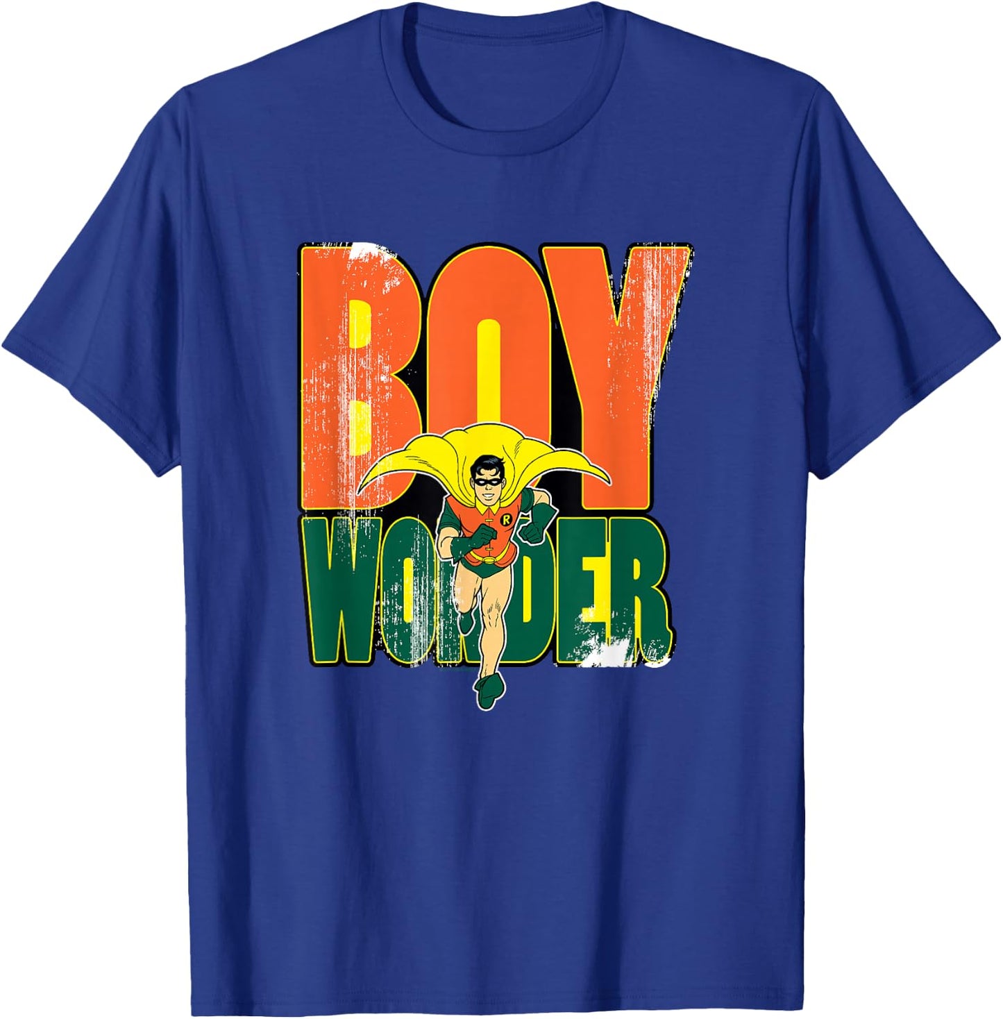 Batman Vintage Classic Boy Wonder Robin Distressed Superhero T-Shirt - T-Shirt | Royal