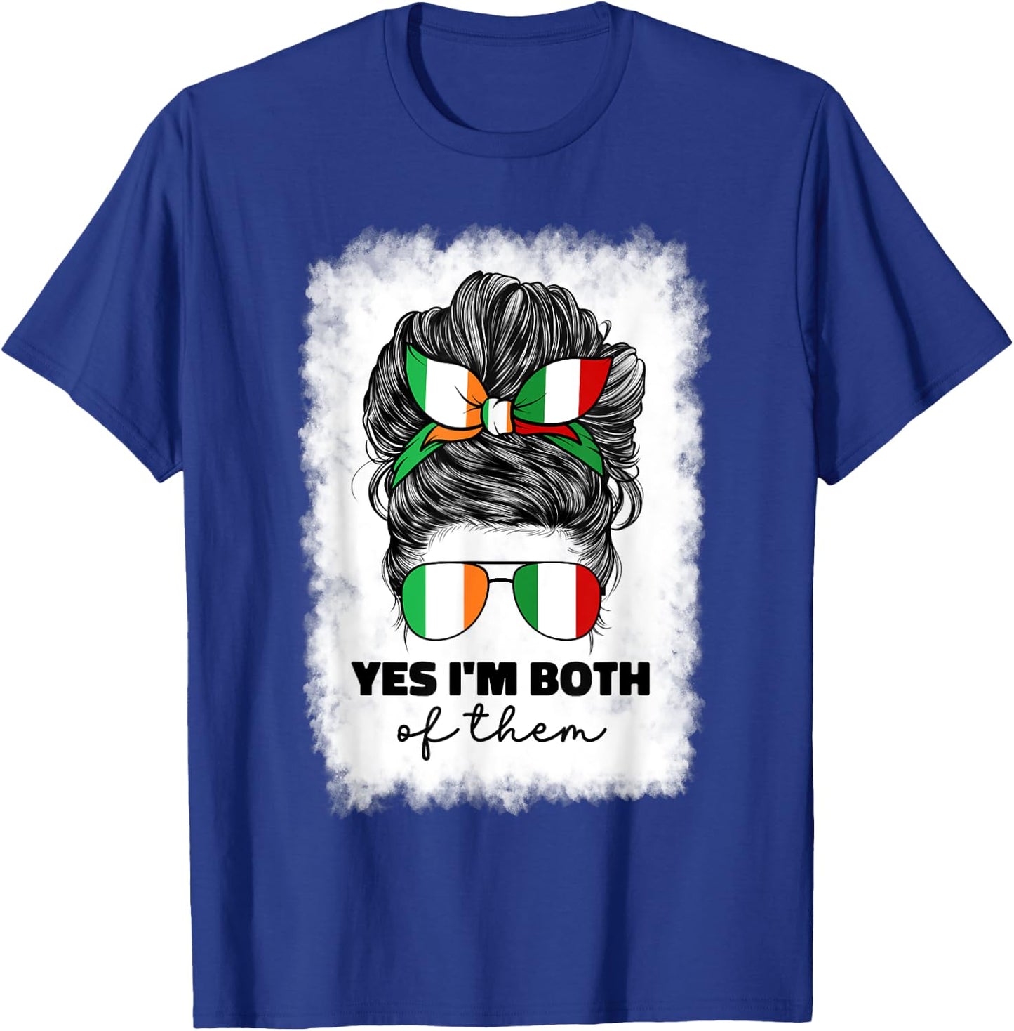 Half Italian And Irish Ireland Italy Flag Girl Mix T-Shirt - T-Shirt | Royal