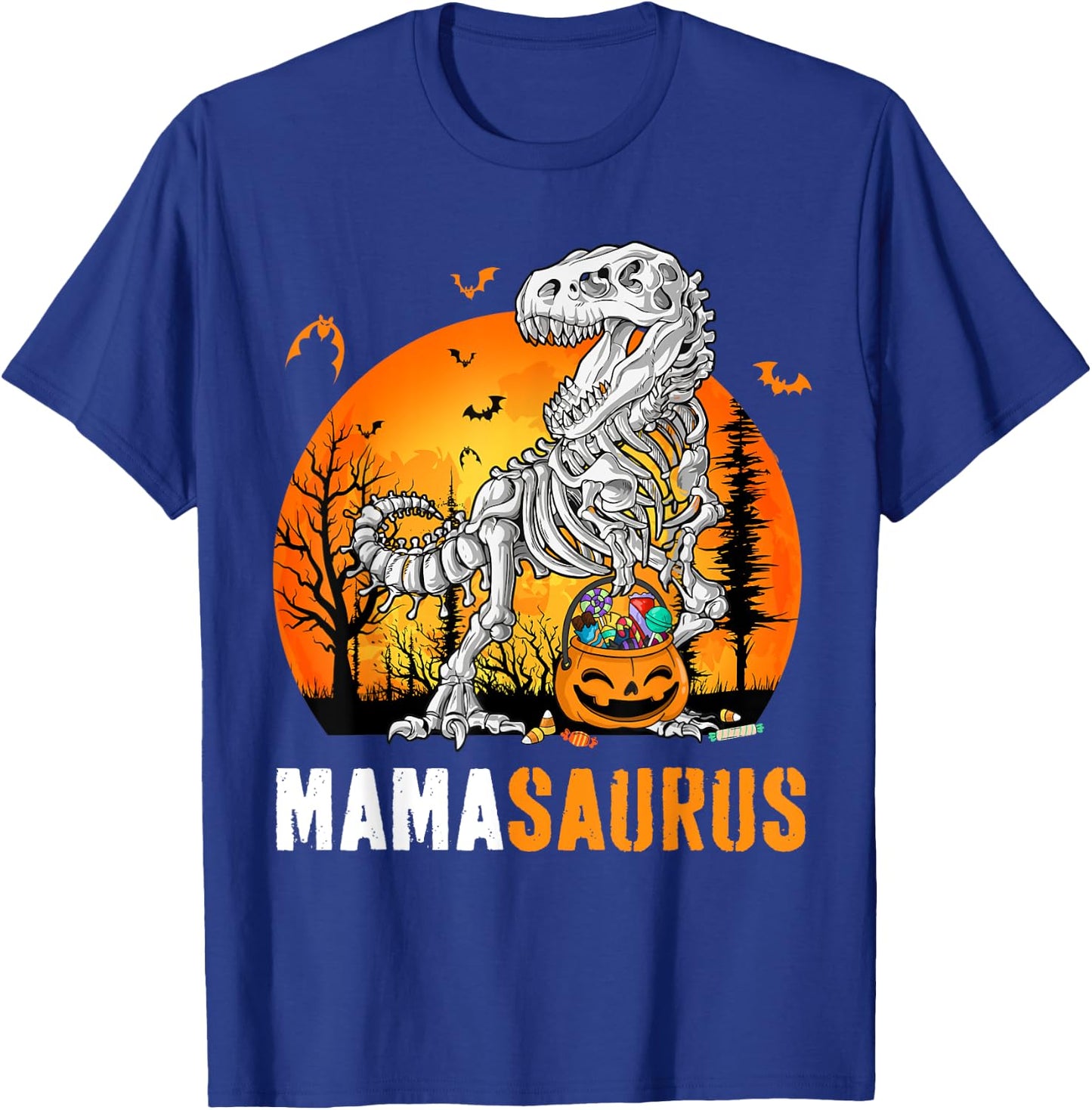 Mamasaurus Dinosaur Skeleton Halloween Mama Saurus T-Shirt - T-Shirt | Royal