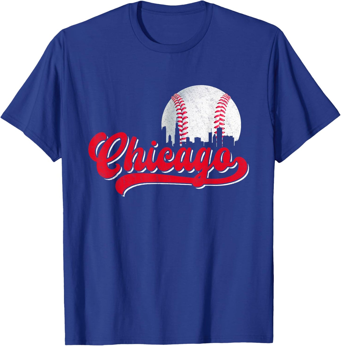 Vintage Chicago Graphic Baseball Lover Player Men Women T-Shirt - T-Shirt | Royal