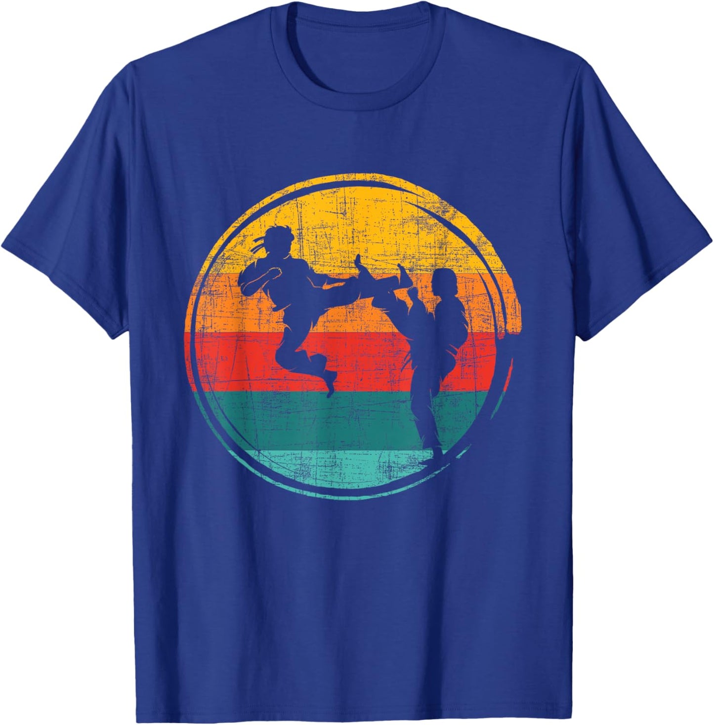 Retro Karate Fighter - Karateka Combat Self Defense Coach T-Shirt - T-Shirt | Royal