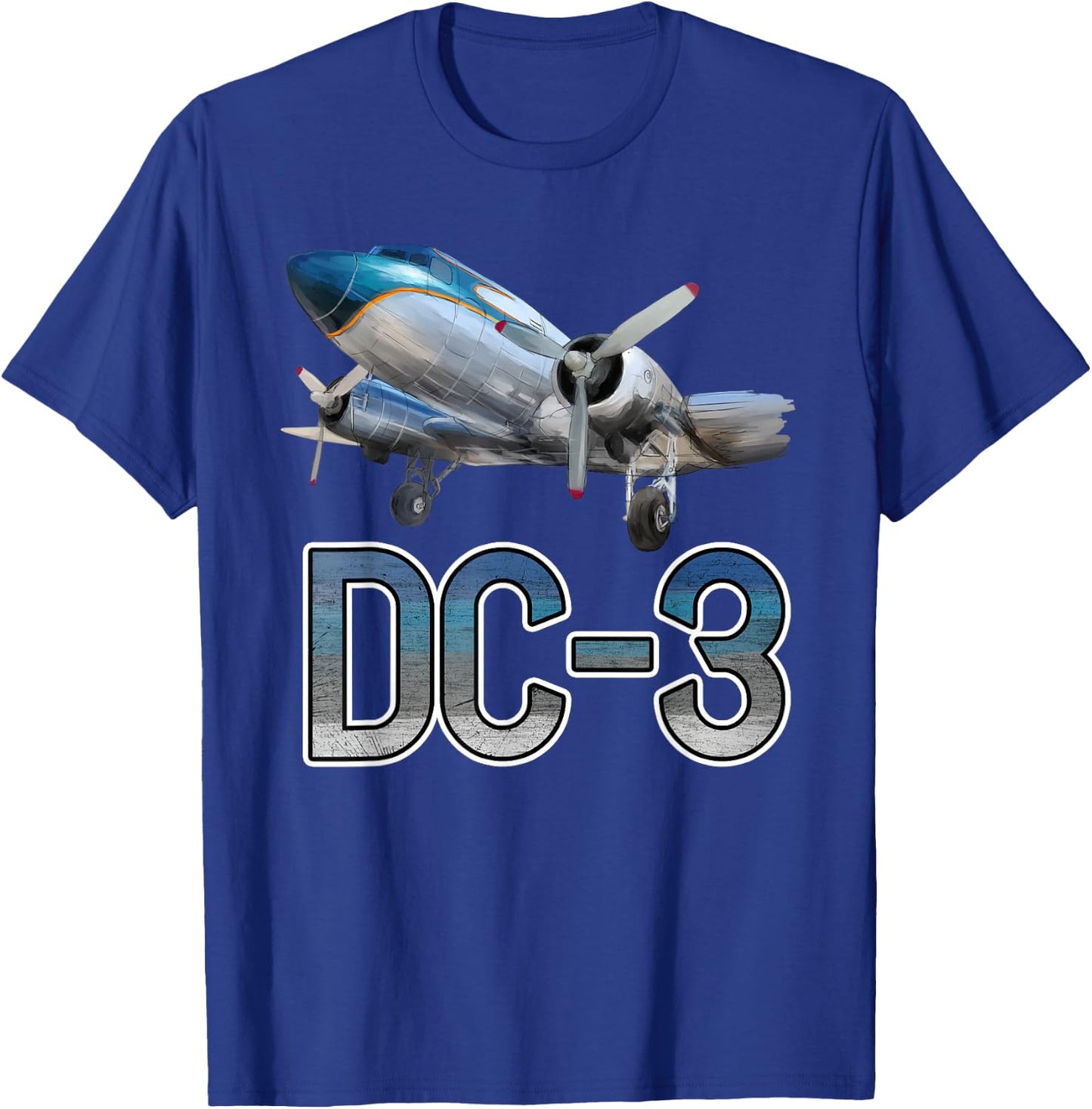 Vintage DC-3 Airplane Funny Aircraft Plane Lover Outfit Men T-Shirt - T-Shirt | Royal