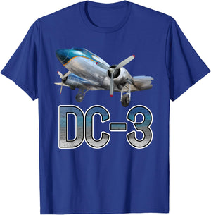 Vintage DC-3 Airplane Funny Aircraft Plane Lover Outfit Men T-Shirt - T-Shirt | Royal