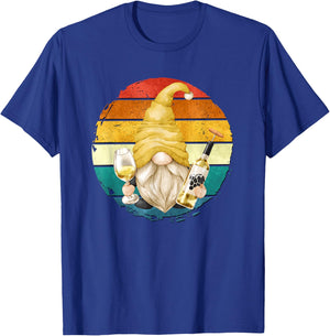 Vintage Wine Gnome Graphic For Just A Girl Who Loves Wine T-Shirt - T-Shirt | Royal