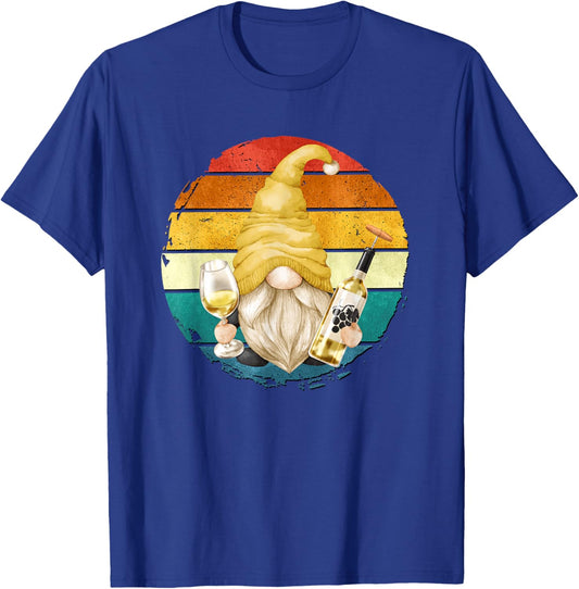 Vintage Wine Gnome Graphic For Just A Girl Who Loves Wine T-Shirt - T-Shirt | Royal