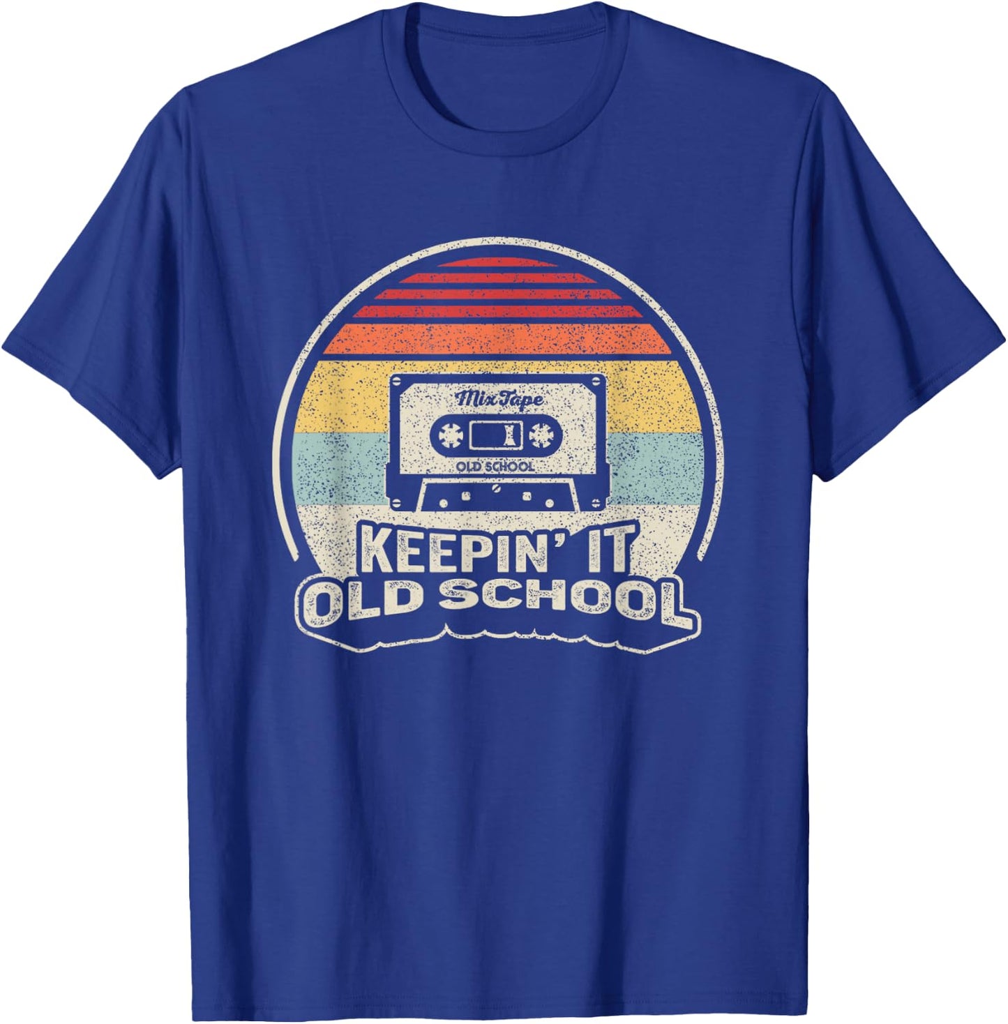 Cassette Music Retro Old School Hip Hop 80s 90s Mixtape T-Shirt - T-Shirt | Royal