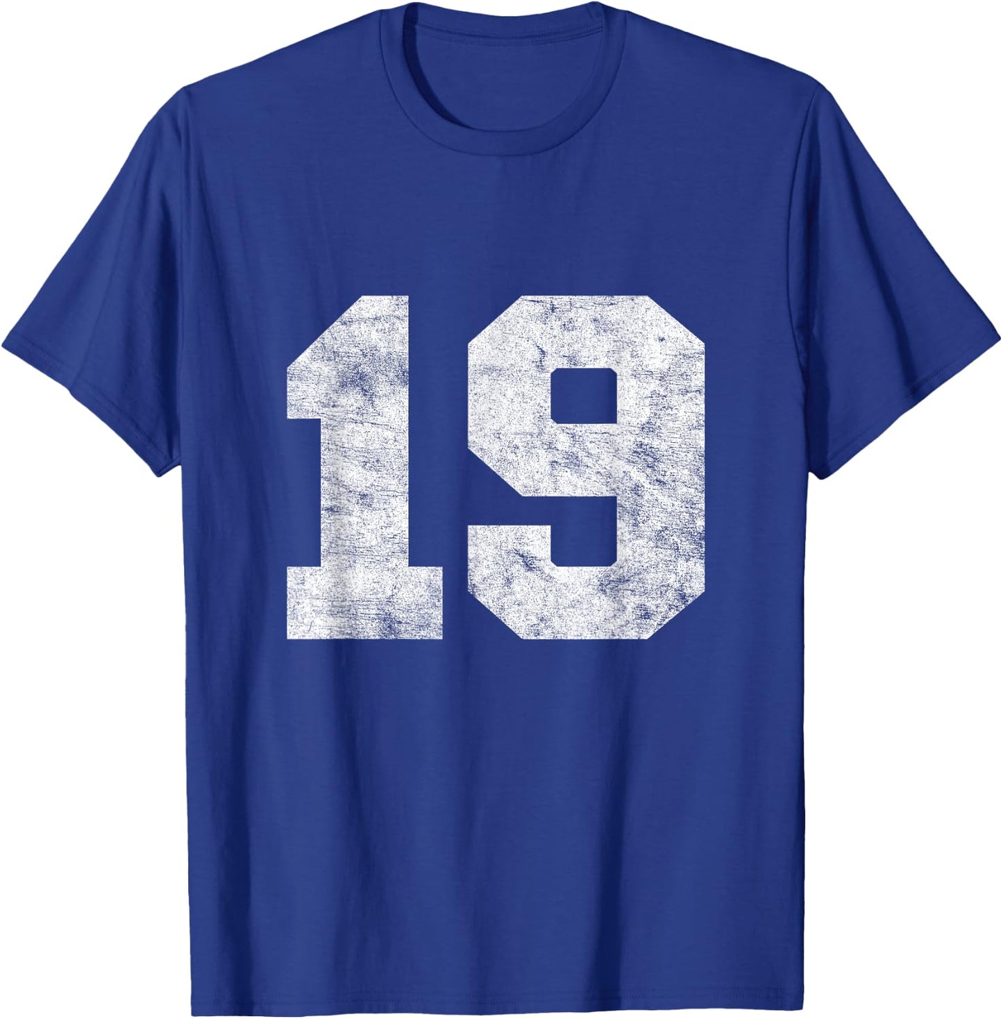 Vintage Lucky Number 19 Birthday Sports Player Team Athlete T-Shirt - T-Shirt | Royal