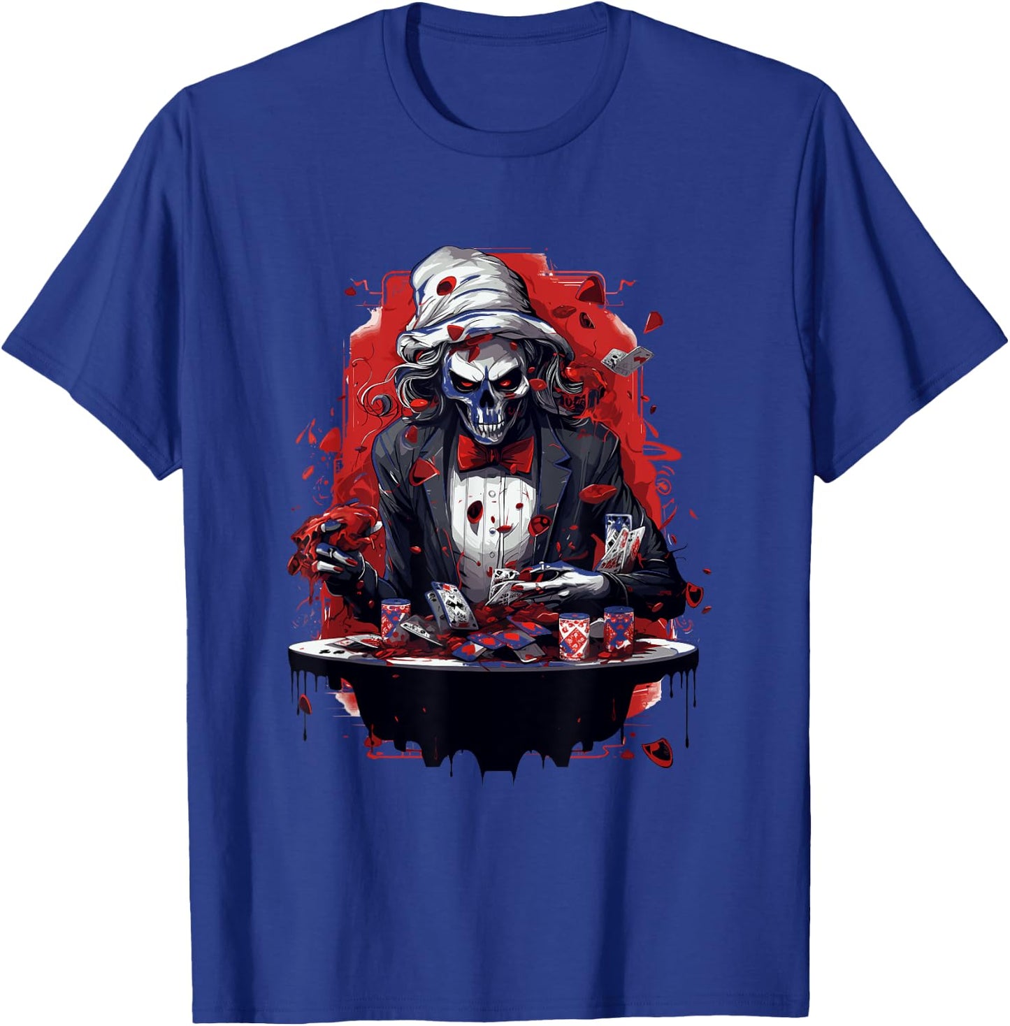 Funny Poker Skeleton Card Player Casino Gambler Poker T-Shirt - T-Shirt | Royal