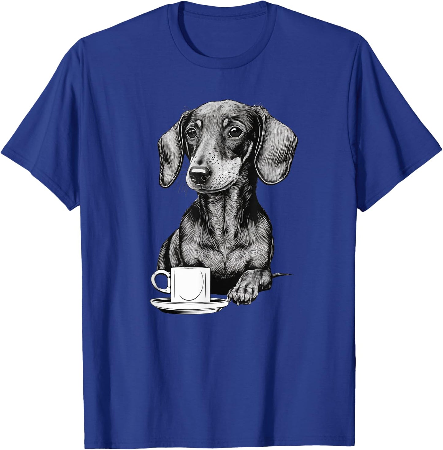 Dachshund Puppy Wiener with Coffee T-Shirt - T-Shirt | Royal