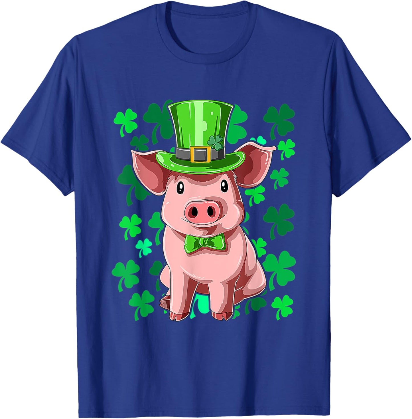 St Patrick's Day Pig Leprechaun Lucky Irish Pig Farmers T-Shirt - T-Shirt | Royal