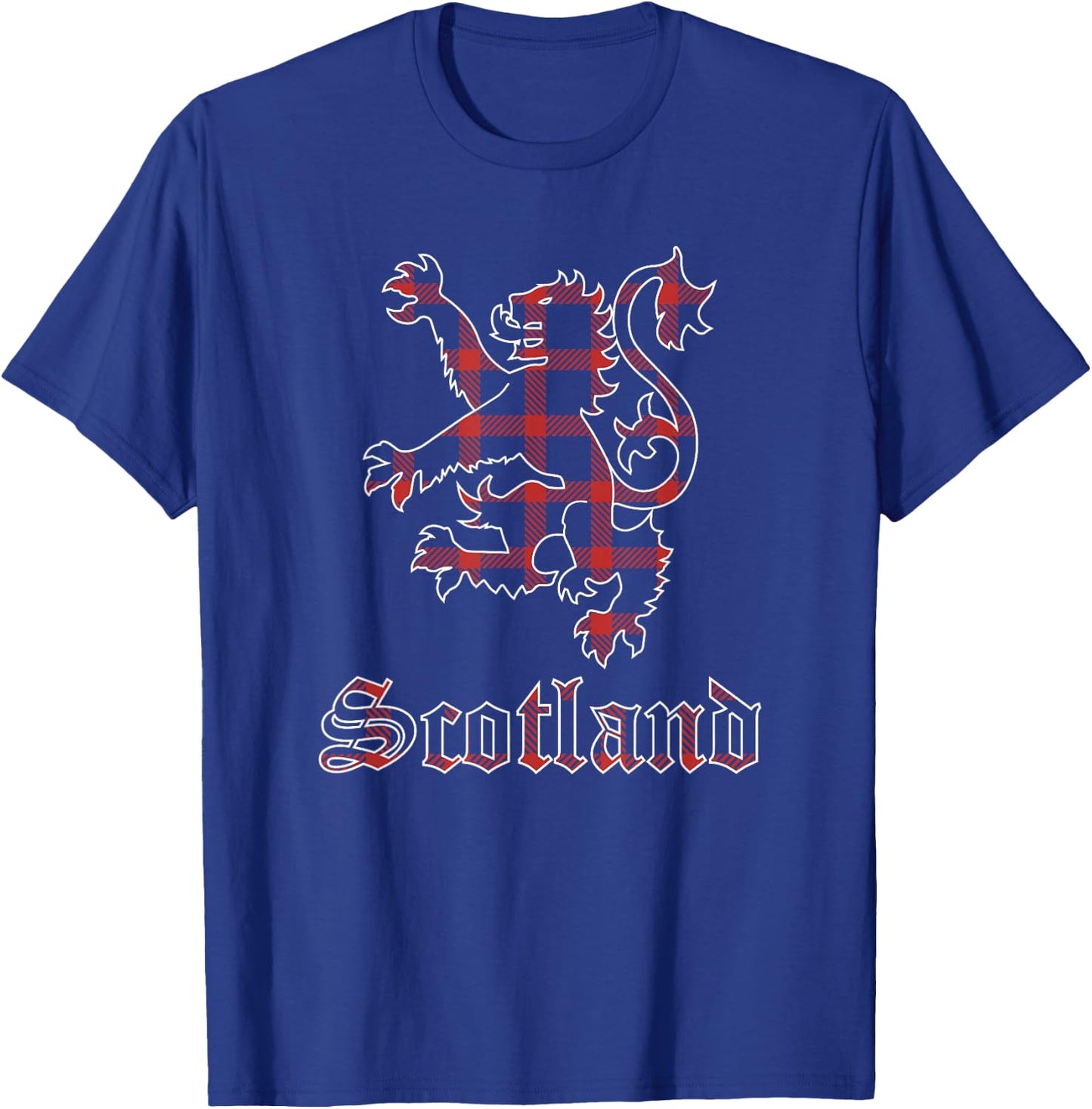 Vintage Plaid Scotland Lion Scottish Pride T-Shirt - T-Shirt | Royal