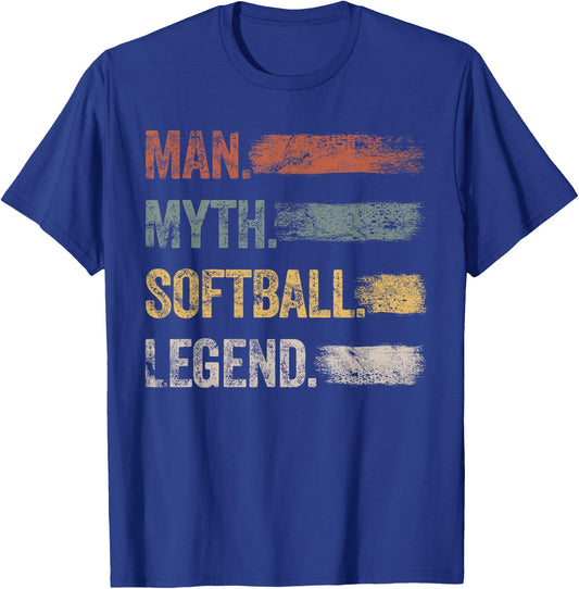 The Softball Legend Retro Baseball Men Softball T-Shirt - T-Shirt | Royal