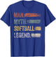 The Softball Legend Retro Baseball Men Softball T-Shirt - T-Shirt | Royal