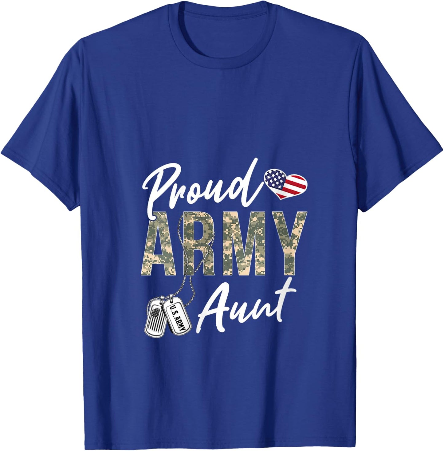 Proud Army Aunt Army Graduation Aunt US Army Aunt Gifts V-Neck T-Shirt - T-Shirt | Royal