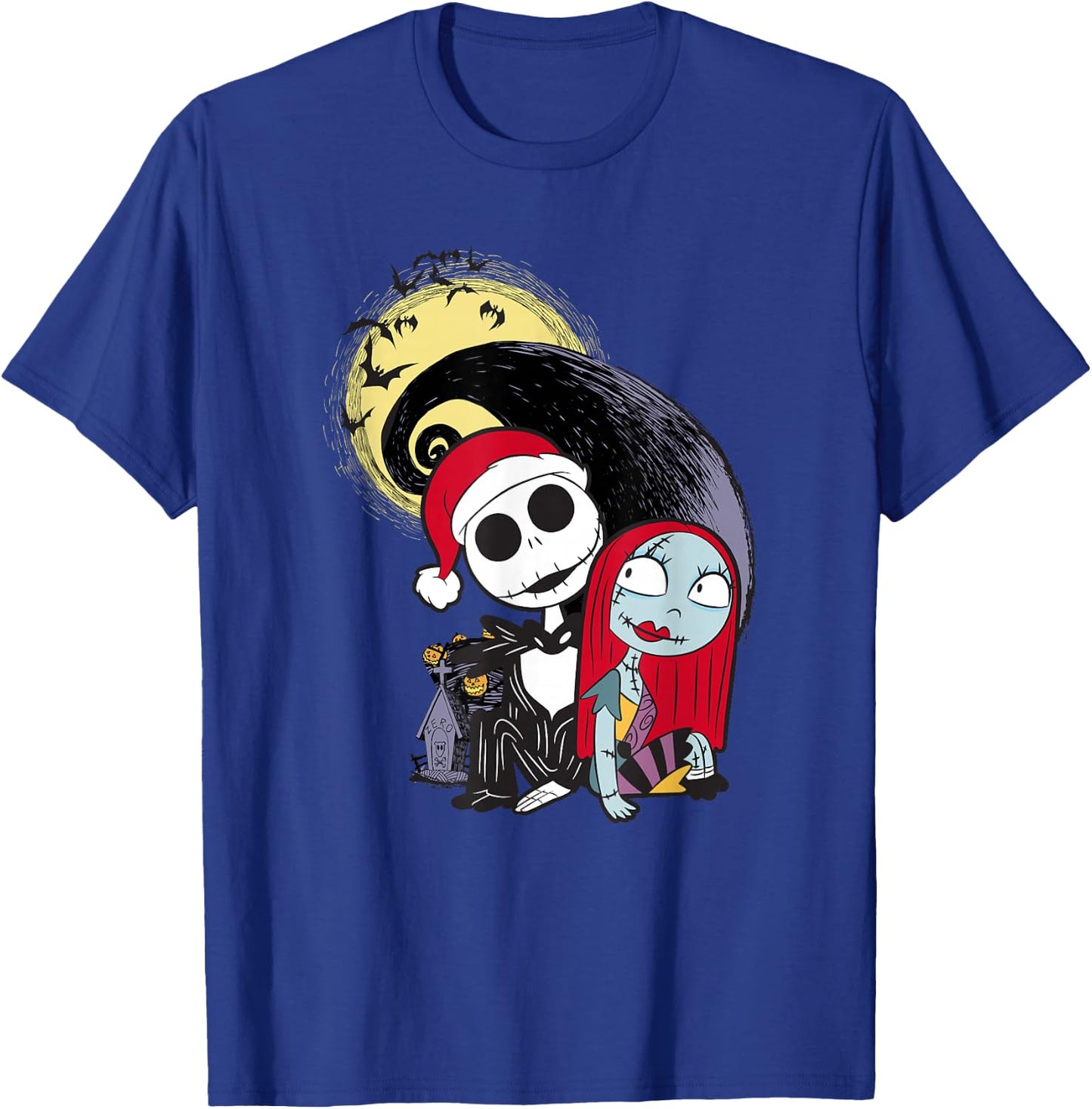 Disney The Nightmare Before Christmas Jack & Sally Santa Hat T-Shirt - T-Shirt | Royal