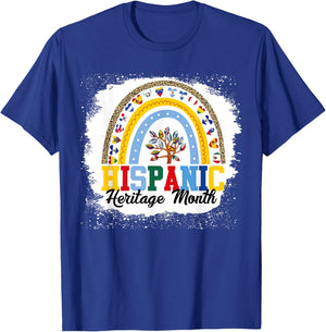 Hispanic Heritage Month all Countries Flags rainbow leopard T-Shirt - T-Shirt | Royal