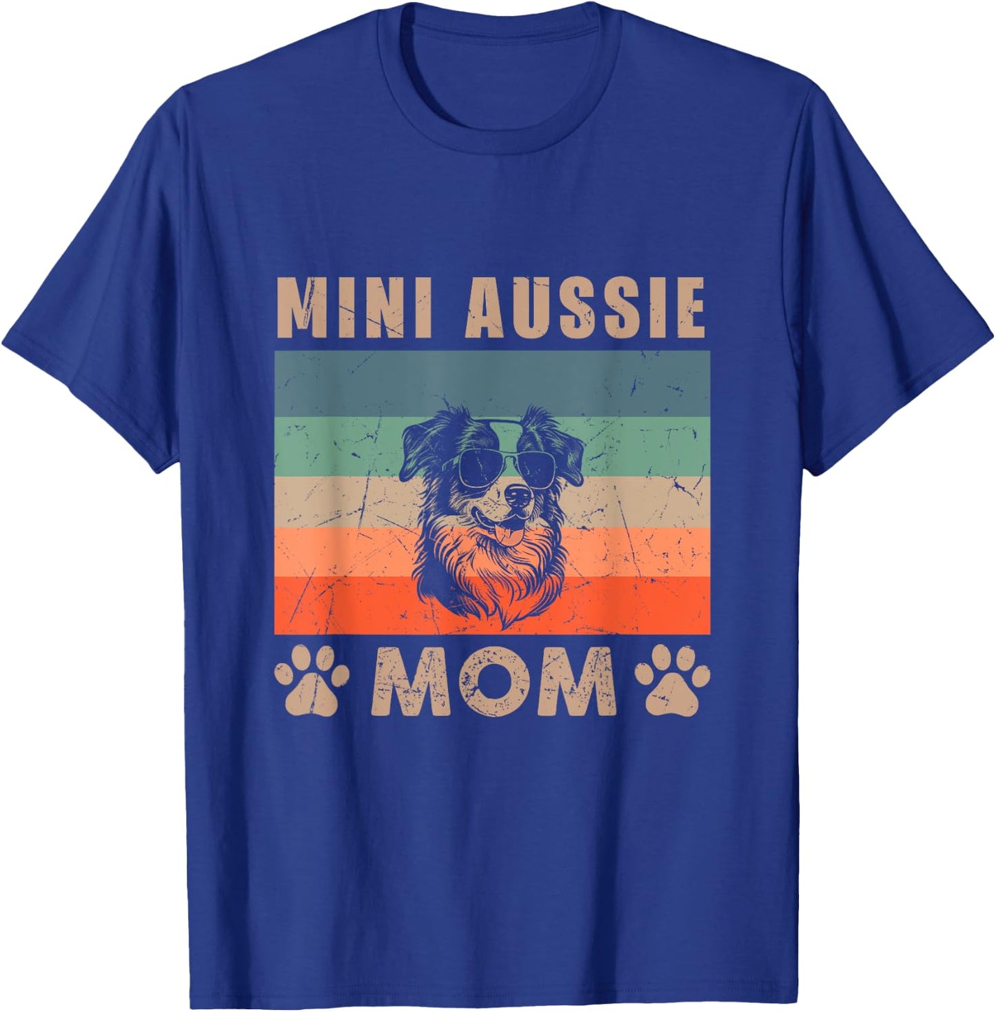 Vintage Mini Aussie Mom Gifts Funny Dog Lover Mother's Day Women Kids T-Shirt - T-Shirt | Royal