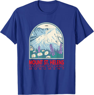 Mount St Helens National Volcanic Monument Emblem Vintage T-Shirt - T-Shirt | Royal