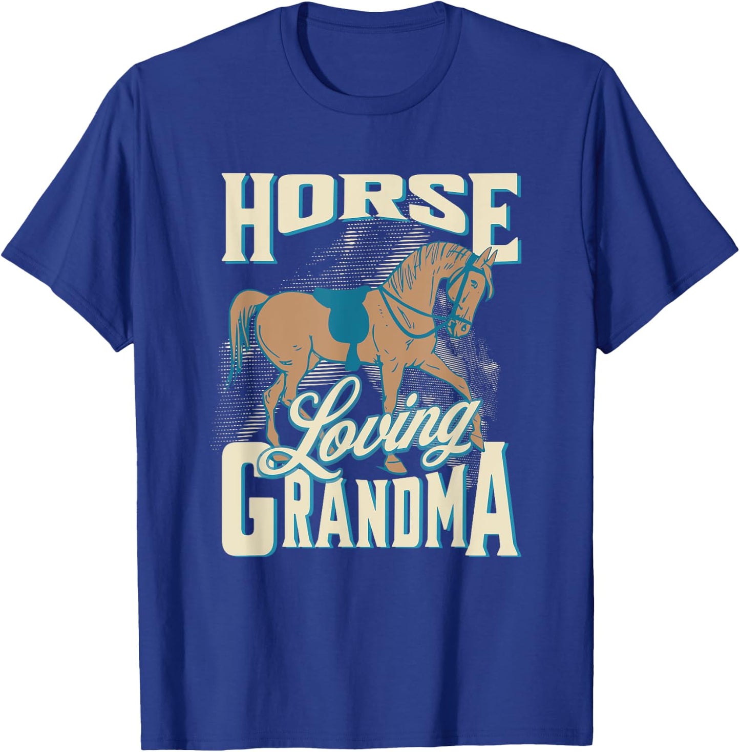 Horse Loving Grandma Grandmother Design T-Shirt - T-Shirt | Royal