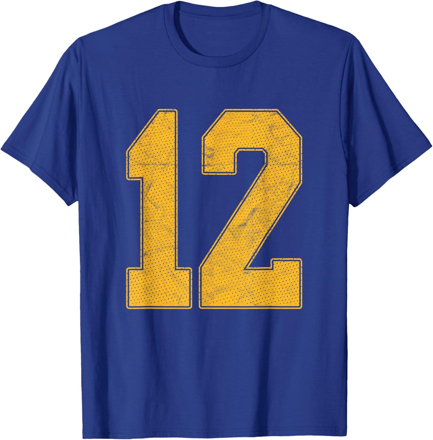 Number 12 Numbered Uniform Sports Team Jersey 12th Birthday T-Shirt - T-Shirt | Royal
