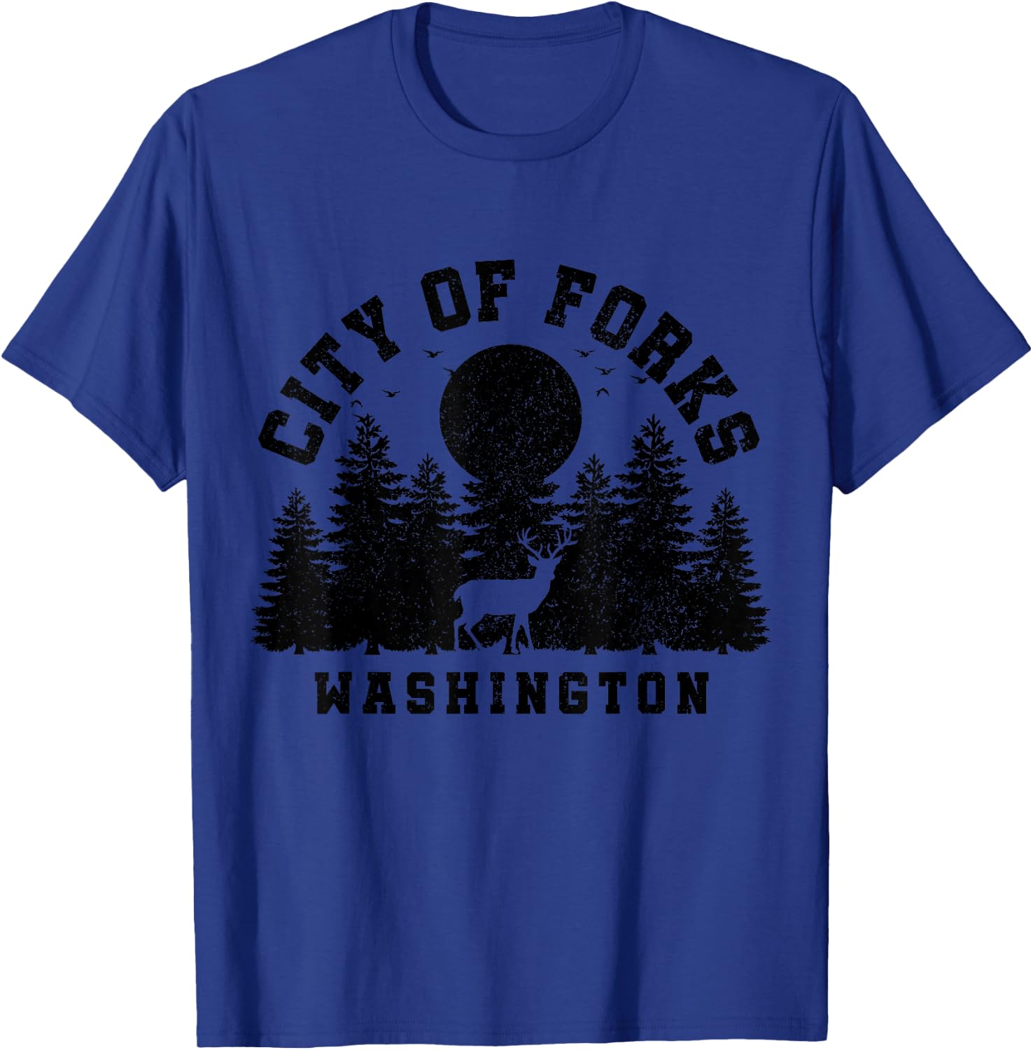 City Of Forks Washington Deer Nature Hiking Camping Pride T-Shirt - T-Shirt | Royal