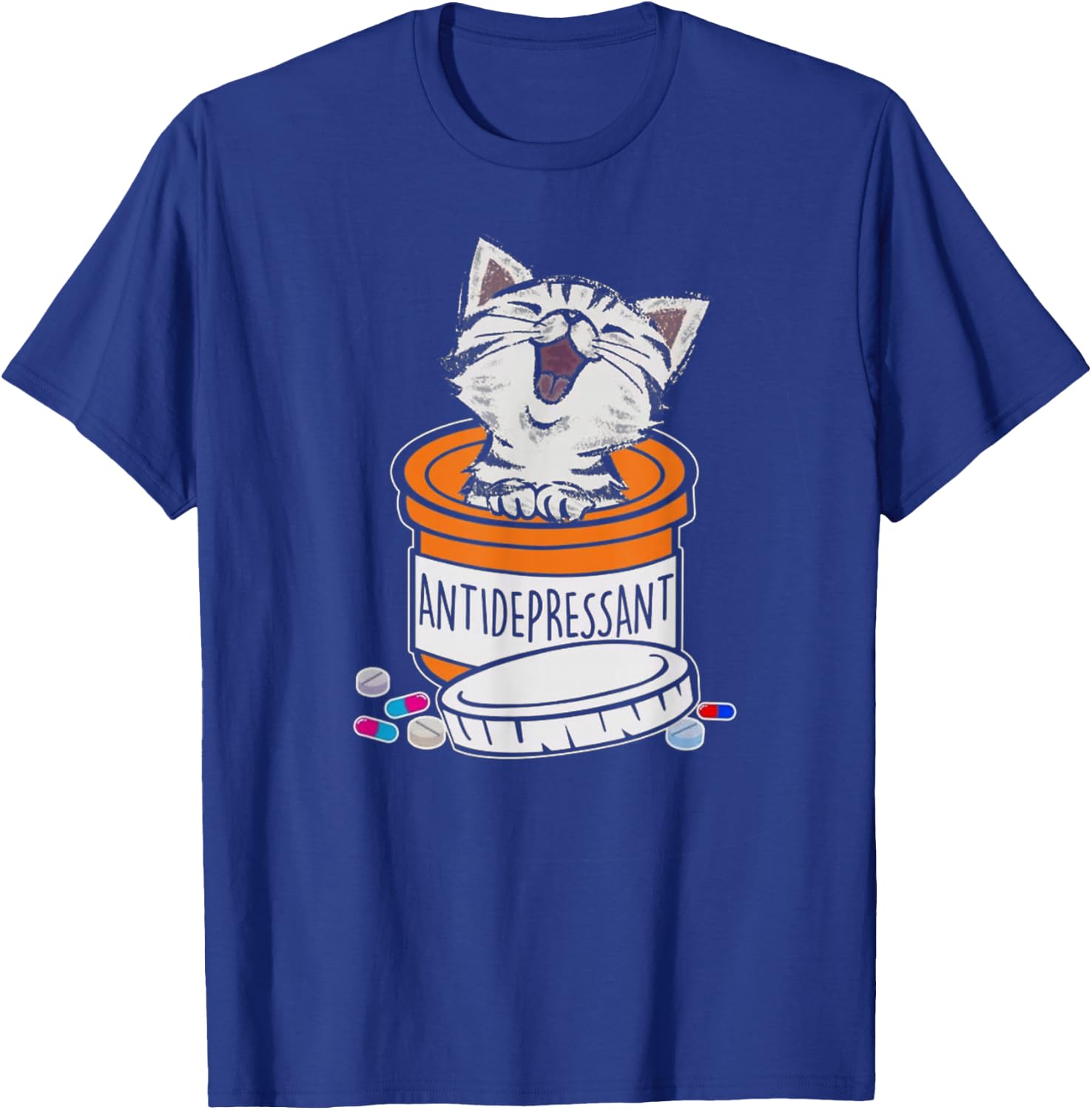 Cute Kitten Antidepressant Cat Funny Cat T-Shirt - T-Shirt | Royal