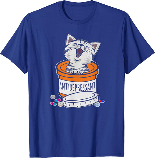Cute Kitten Antidepressant Cat Funny Cat T-Shirt - T-Shirt | Royal