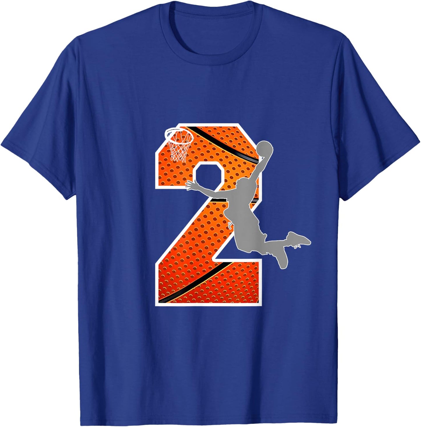 Kids 2 Years Old 2nd Basketball Birthday Party Boys Girls T-Shirt - T-Shirt | Royal