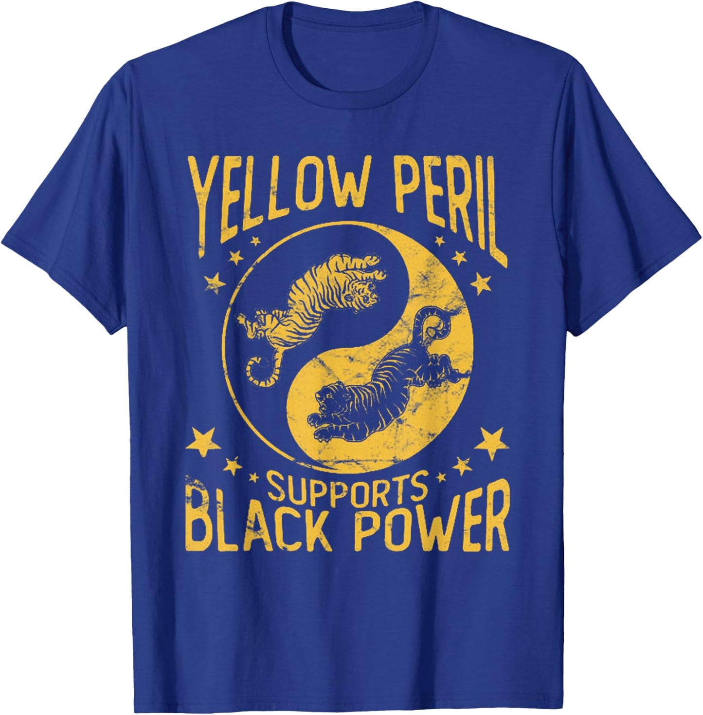 Vintage Yellow Peril Supports Black Power, Tiger T-Shirt - T-Shirt | Royal