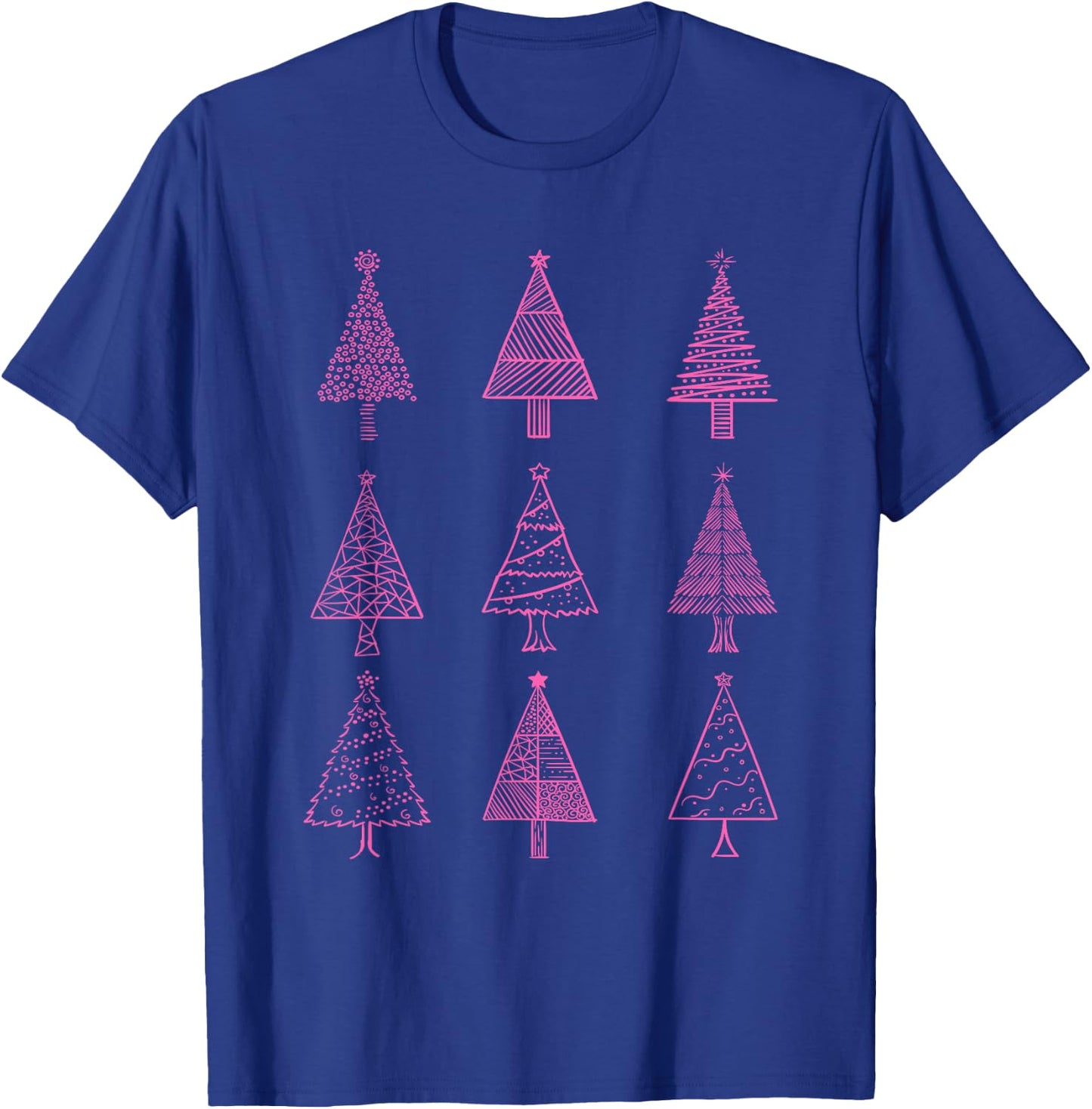 Hot Pink Christmas Tree Collection Fashion Design T-Shirt - T-Shirt | Royal