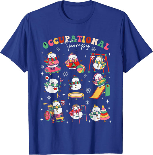 Retro Occupational Therapy Christmas Snowman OT OTA Women T-Shirt - T-Shirt | Royal