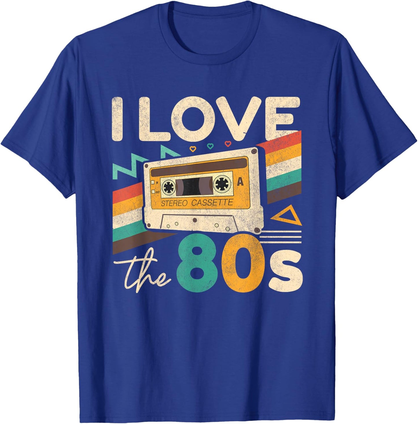 Vintage 80s Women Men I Love The 80's Cassette Party Retro T-Shirt - T-Shirt | Royal