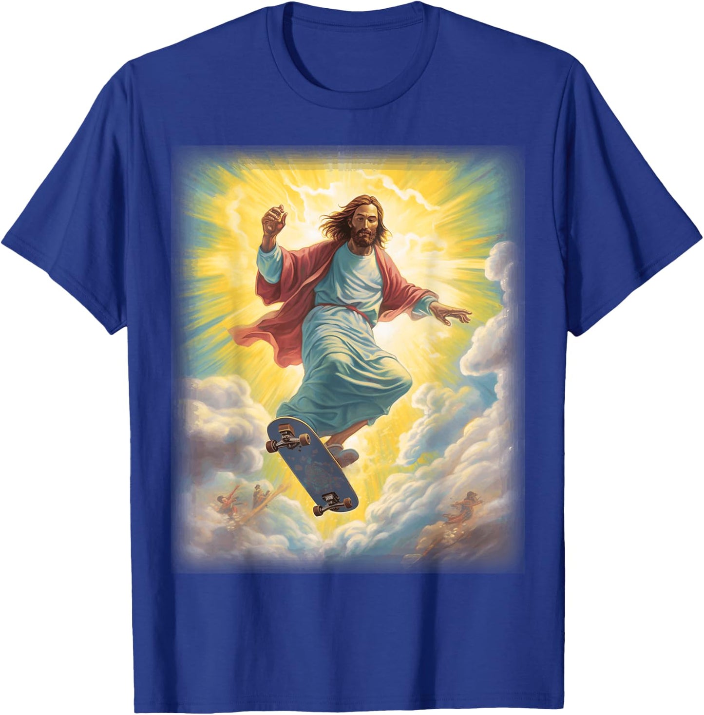 Halleluja and Gifts Jesus Skateboarder Heaven Skateboard Christian -Adults Black Short Sleeve T-Shirt - T-Shirt | Royal