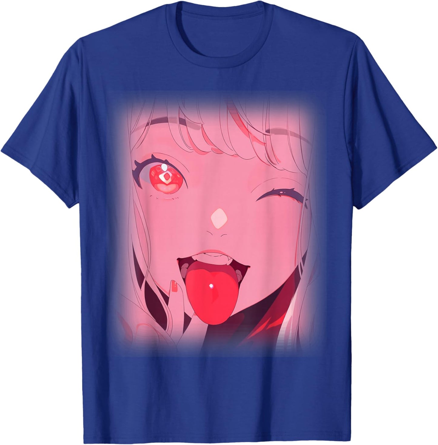 Anime Girl Tongue Out Waifu Japanese Aesthetic Kawaii Otaku T-Shirt - T-Shirt | Royal