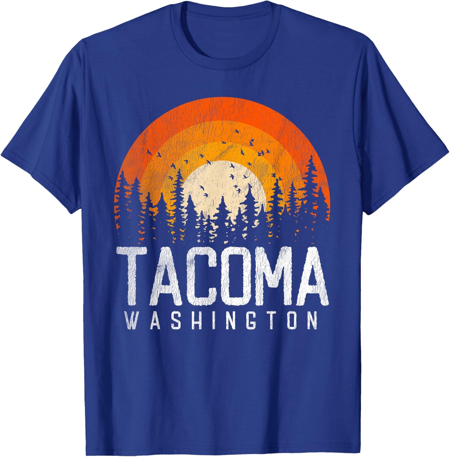 Tacoma Washington WA Shirt Retro Vintage 70s 80s 90s Gift T-Shirt - T-Shirt | Royal