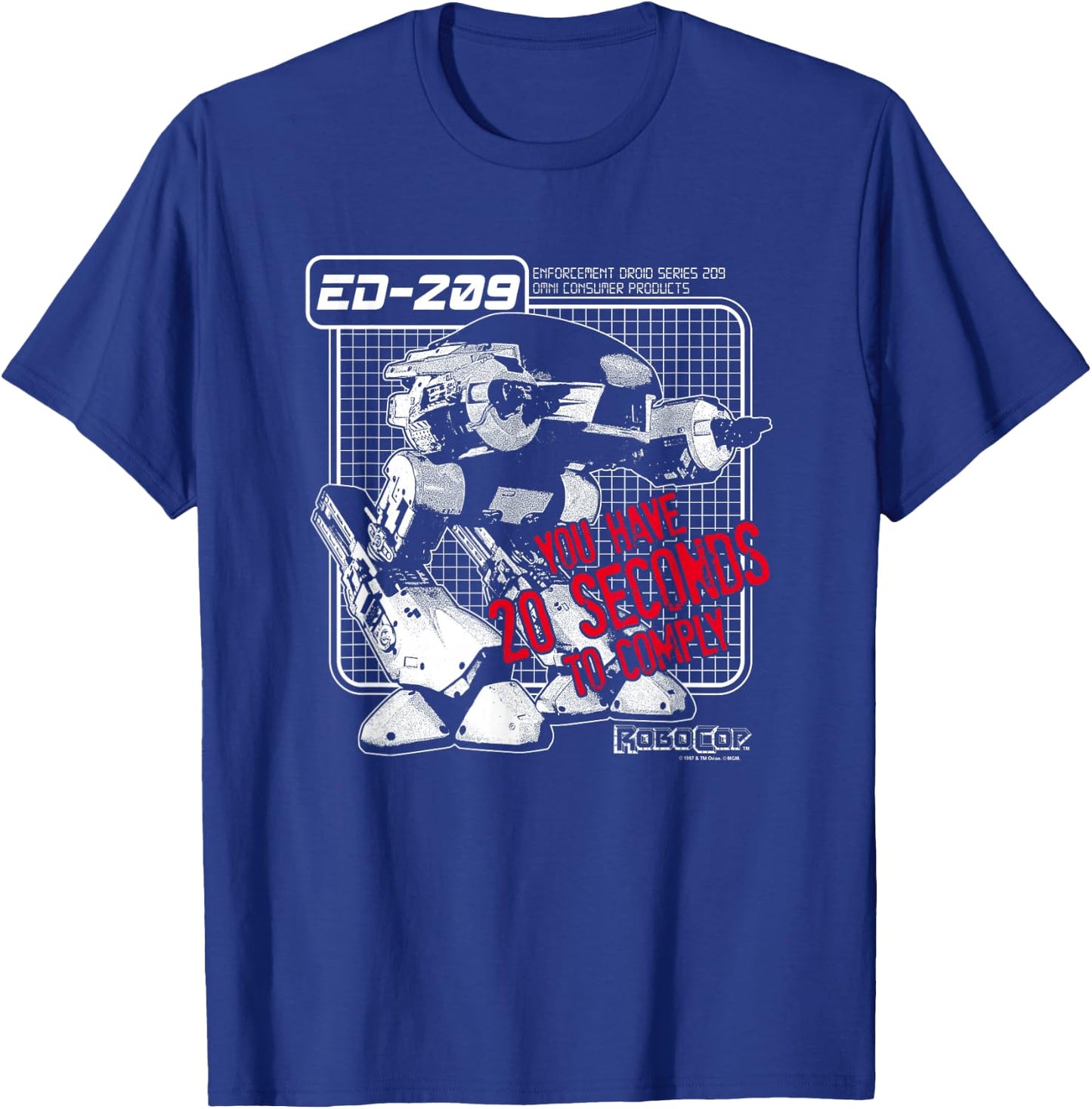 Robocop ED 209 - Black - Men's - Small - Short Sleeve - Modern Cartoon T-Shirt - T-Shirt | Royal