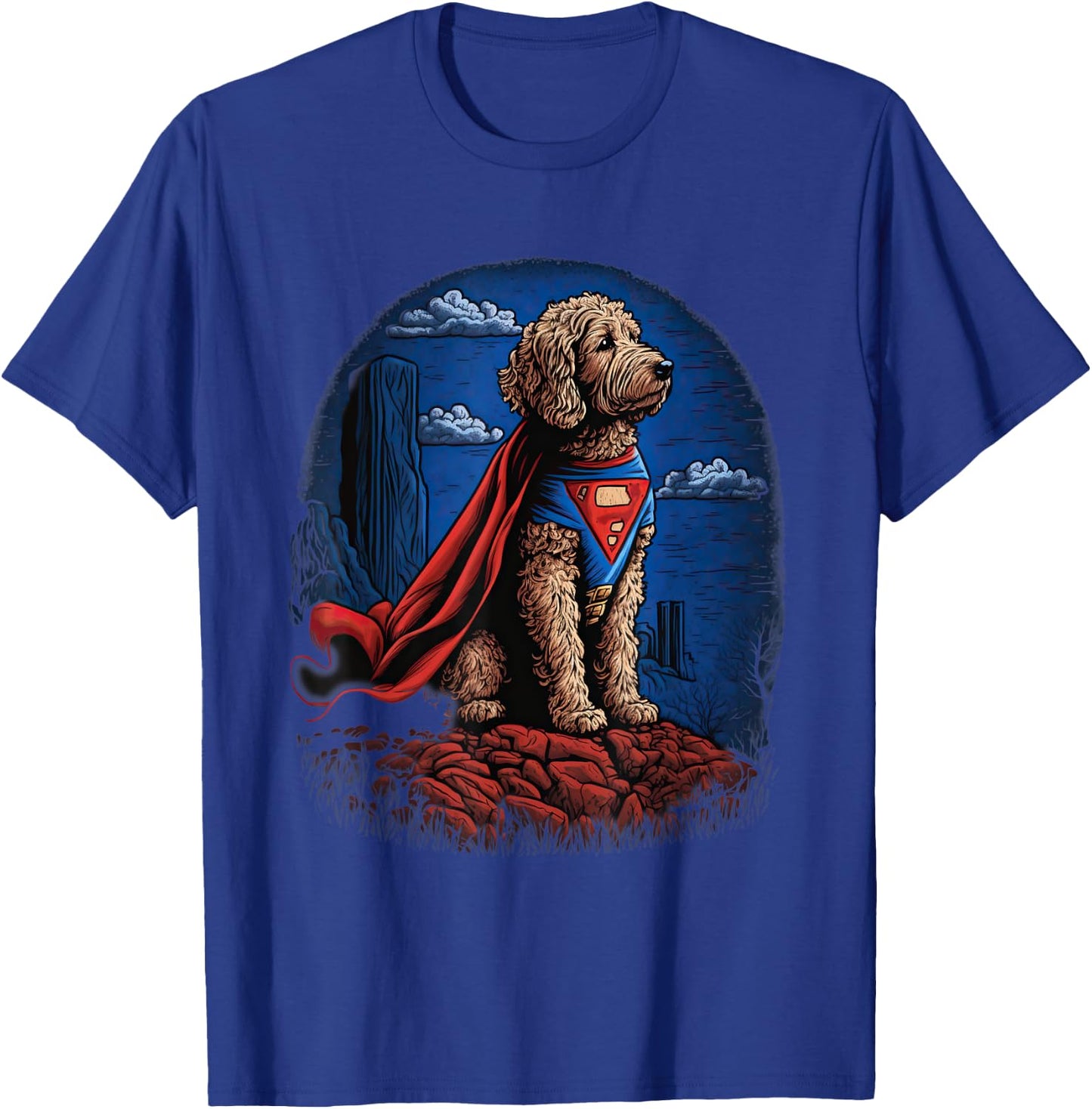 Super Power Superhero Labradoodle Dog Men Women Kids T-Shirt - T-Shirt | Royal