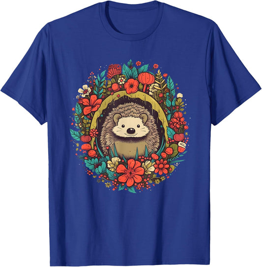 Floral Hedgehog T-Shirt - T-Shirt | Royal
