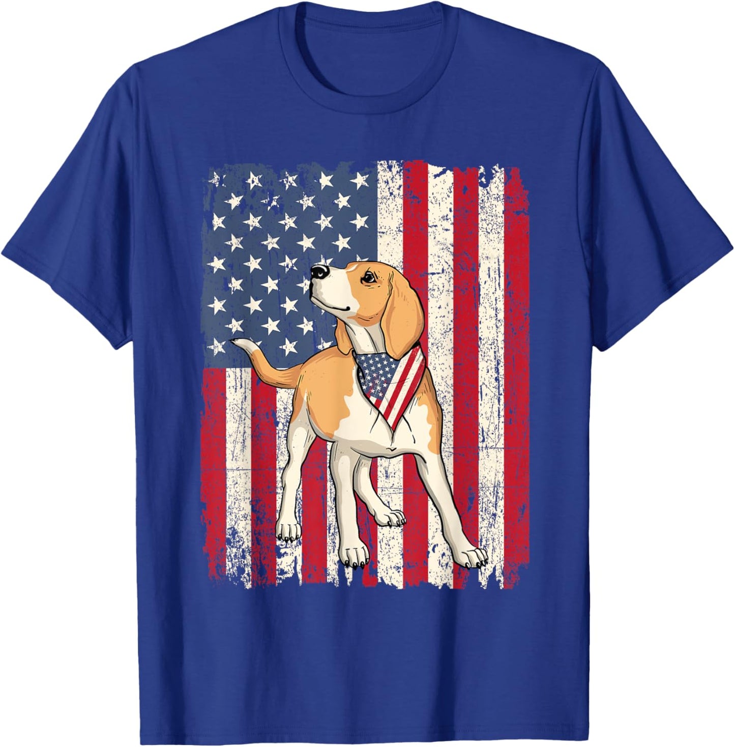 Beagle - American Flag 4th Of July Dog Trainer Puppy Lover T-Shirt - T-Shirt | Royal