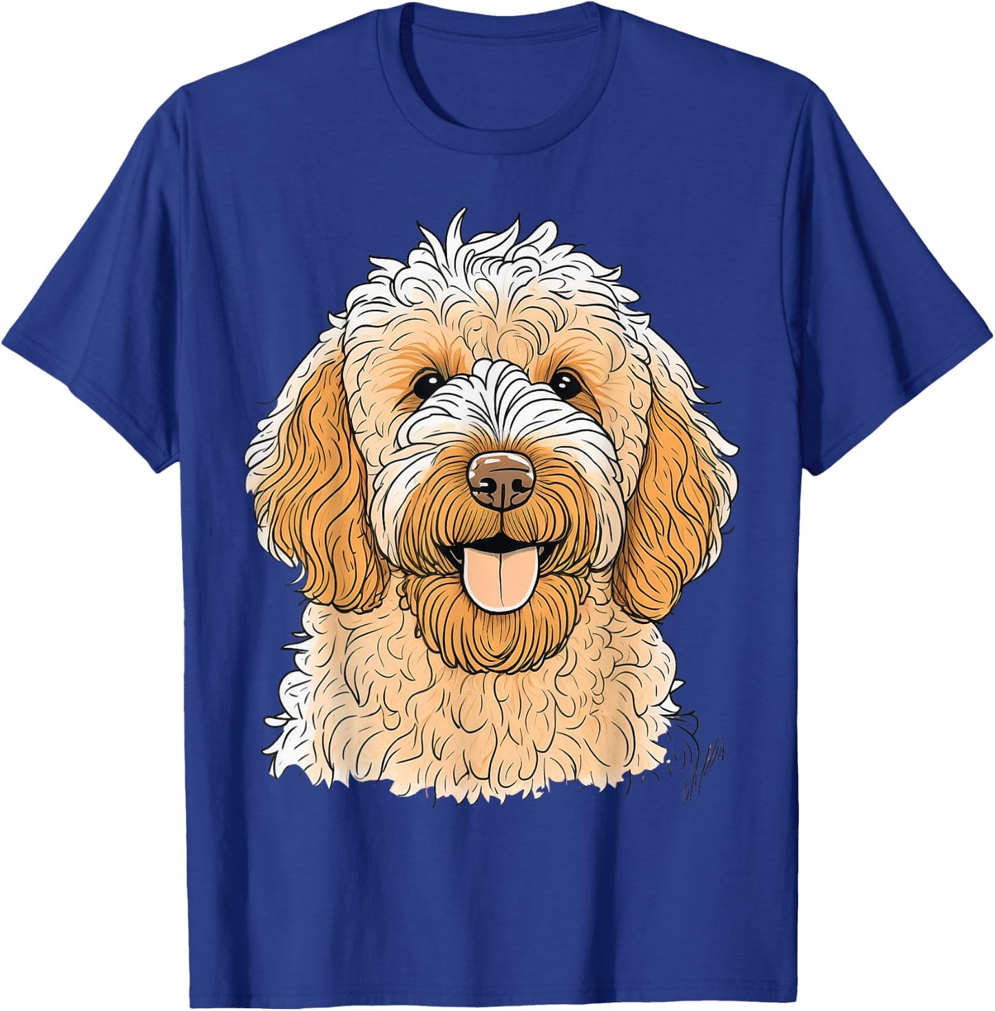 Cute Goldendoodle Dog on Golden Doodle Lover Men Women Kids T-Shirt - T-Shirt | Royal