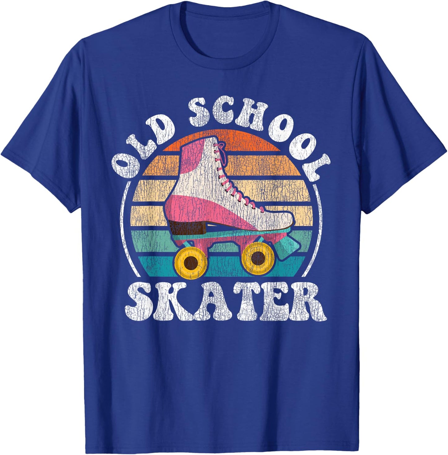 Cool Roller Skating Skate Girl 1970S Retro Vintage T-Shirt - T-Shirt | Royal
